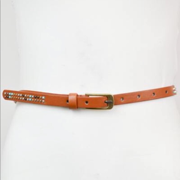 Camel Studded Skinny Belt - Picture 3 of 4